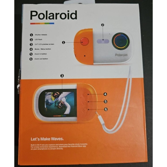 Polaroid Wave Underwater Streaming Camera 18mp 4K UHD Orange - Picture 5 of 7